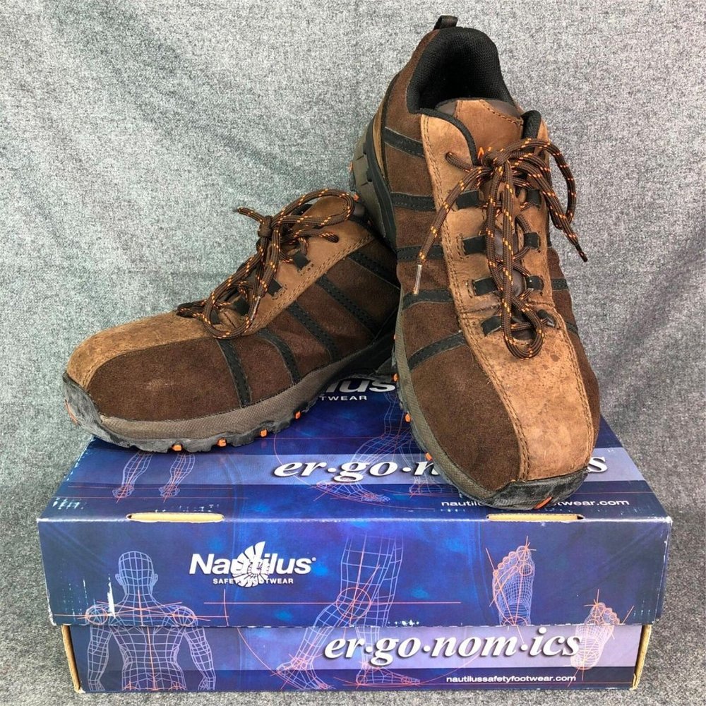 Nautilus Composite Toe Work Safety Toe Shoe, N1708, Mens Size 8.5 Med, Brown